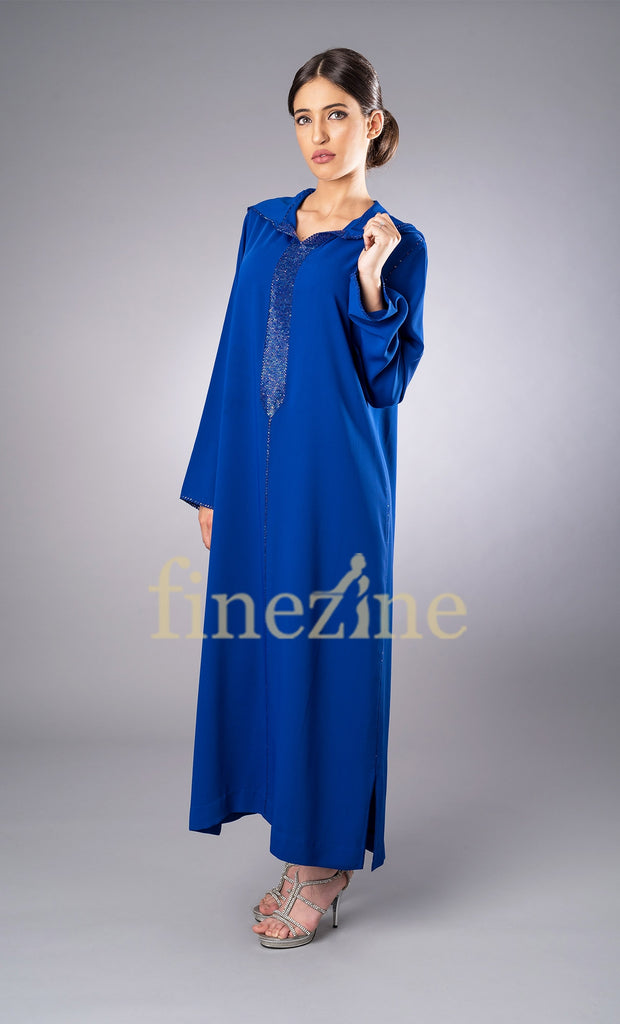 Djellaba Bleu Ciel Djellaba Crepe De Soie Djellaba Bleu Ciel En