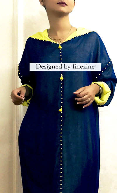 Jellaba Bleu Djellaba Femme Bleu Roi Piece Moroccan Dark Blue