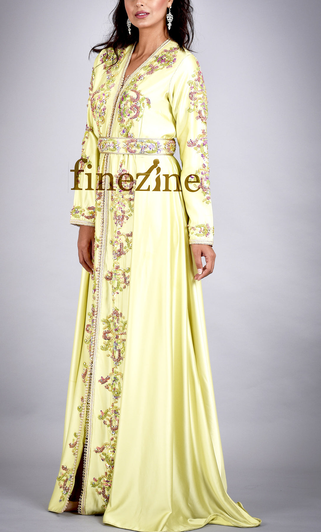 Sun - Robe Caftan Jaune – FINEZINE