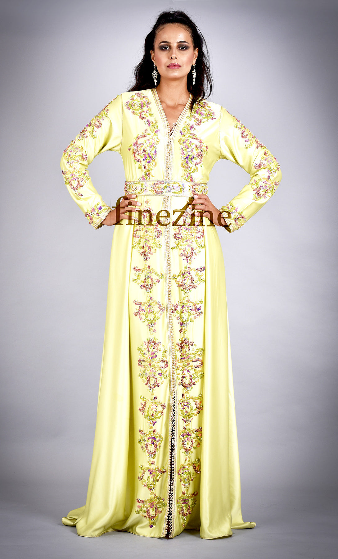 Sun - Robe Caftan Jaune – FINEZINE